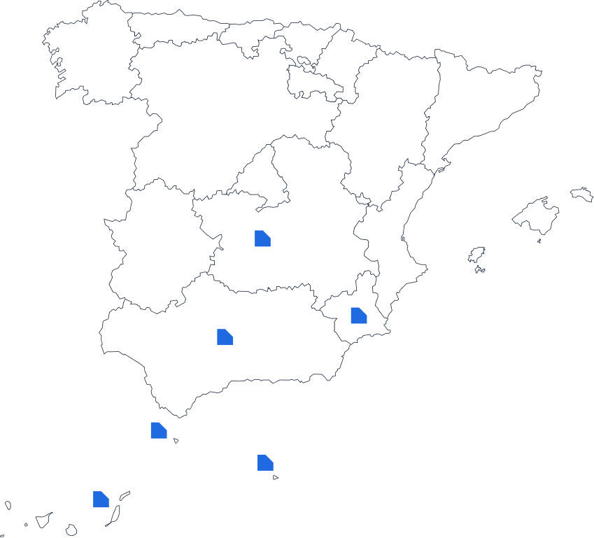 Mapa España - Trabajamos en todo el territorio nacional
