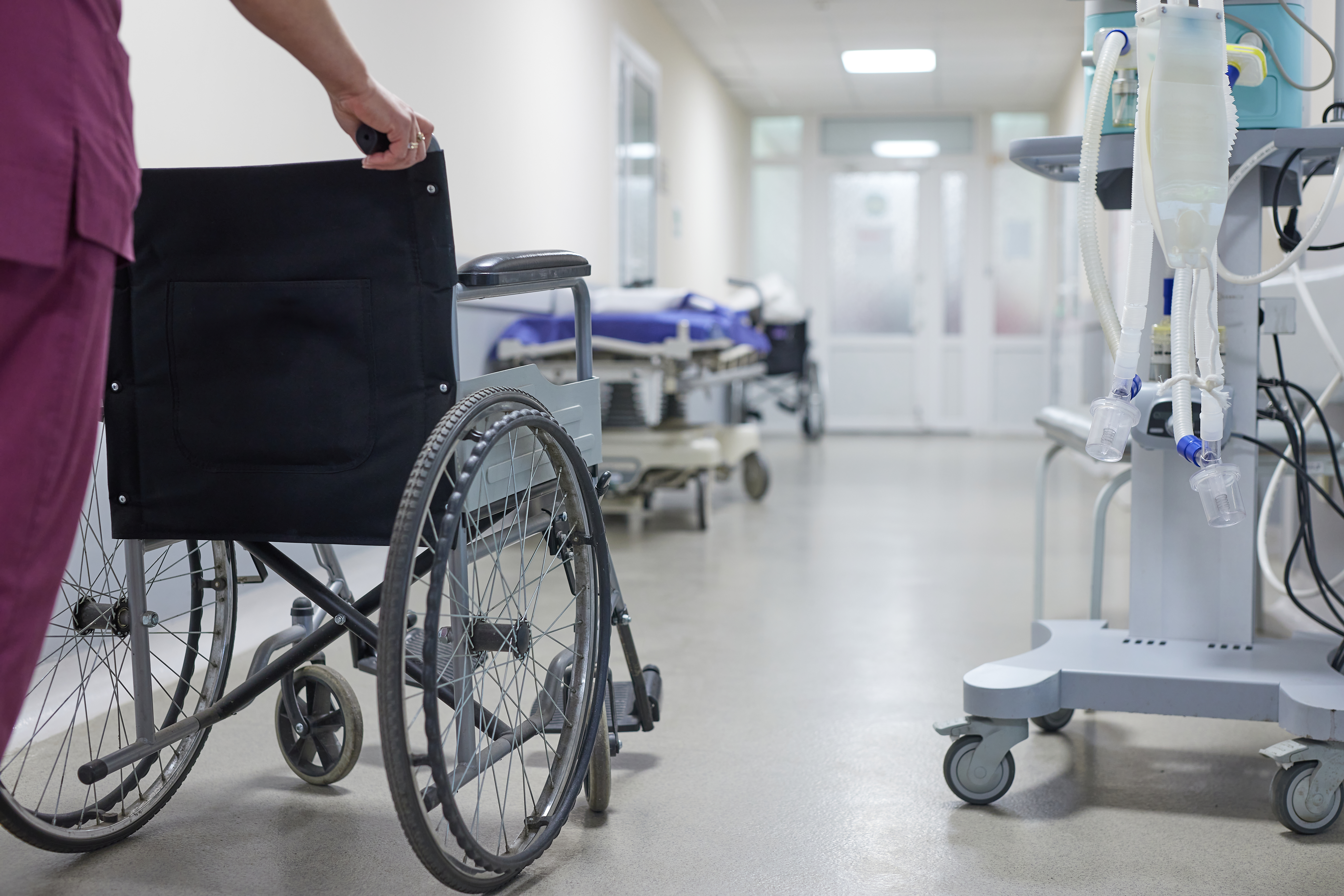 Wheelchair In Hospital, Selective Focus